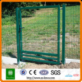 Folded wire mesh fence gate